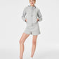 Spanx AirEssentials Full Zip Hoodie- Light Heather Grey