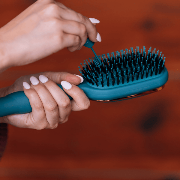 Teleties Full Sized Boar Bristle Hair Brush - Teal With It