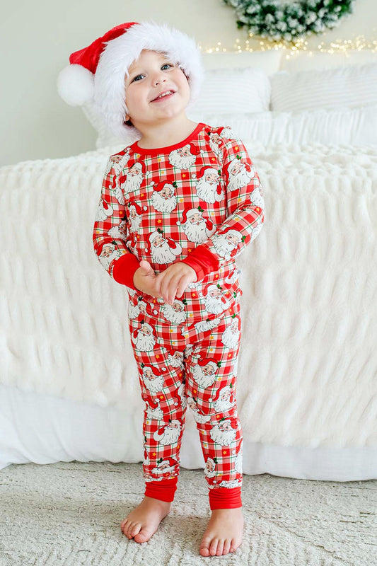 Caden Lane Bamboo Two-Piece Pajama Set-Cozy Claus