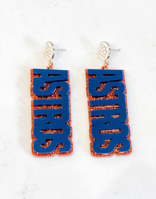 Brianna Cannon Astros Earring-Orange/Navy