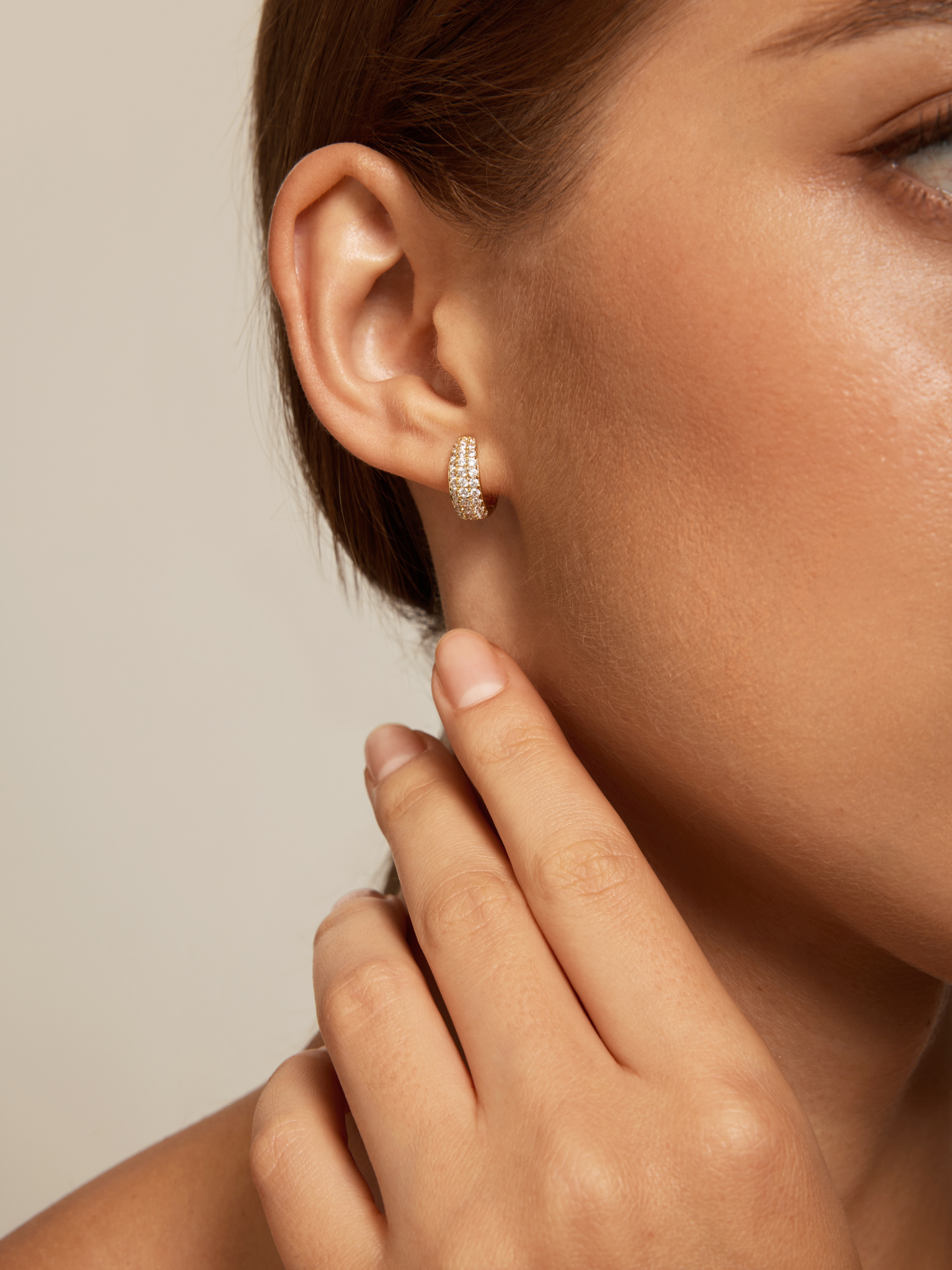LeMel “Brooklyn CZ” Huggie Earrings