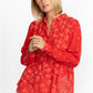 Johnny Was Pine Desi Blouse-Mars Red