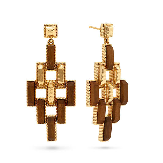 Capucine de Wulf Pathway Post Drop Earrings-Teak