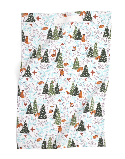 1 Canoe 2 "Winter Fox" Tea Towel