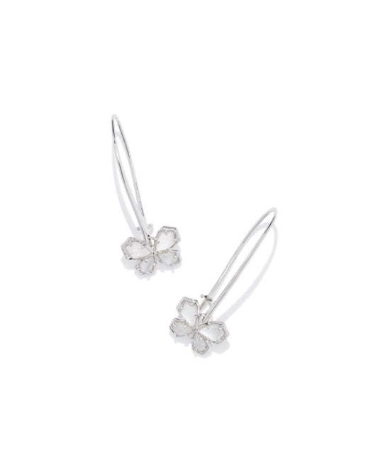 Kendra Scott Mae Butterfly Wire Drop Earrings-Silver Ivory MOP
