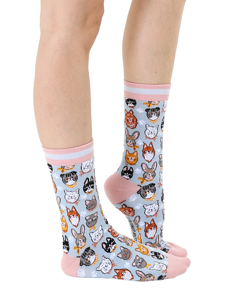 Living Royal Women's Bamboo Crew Socks - Cats