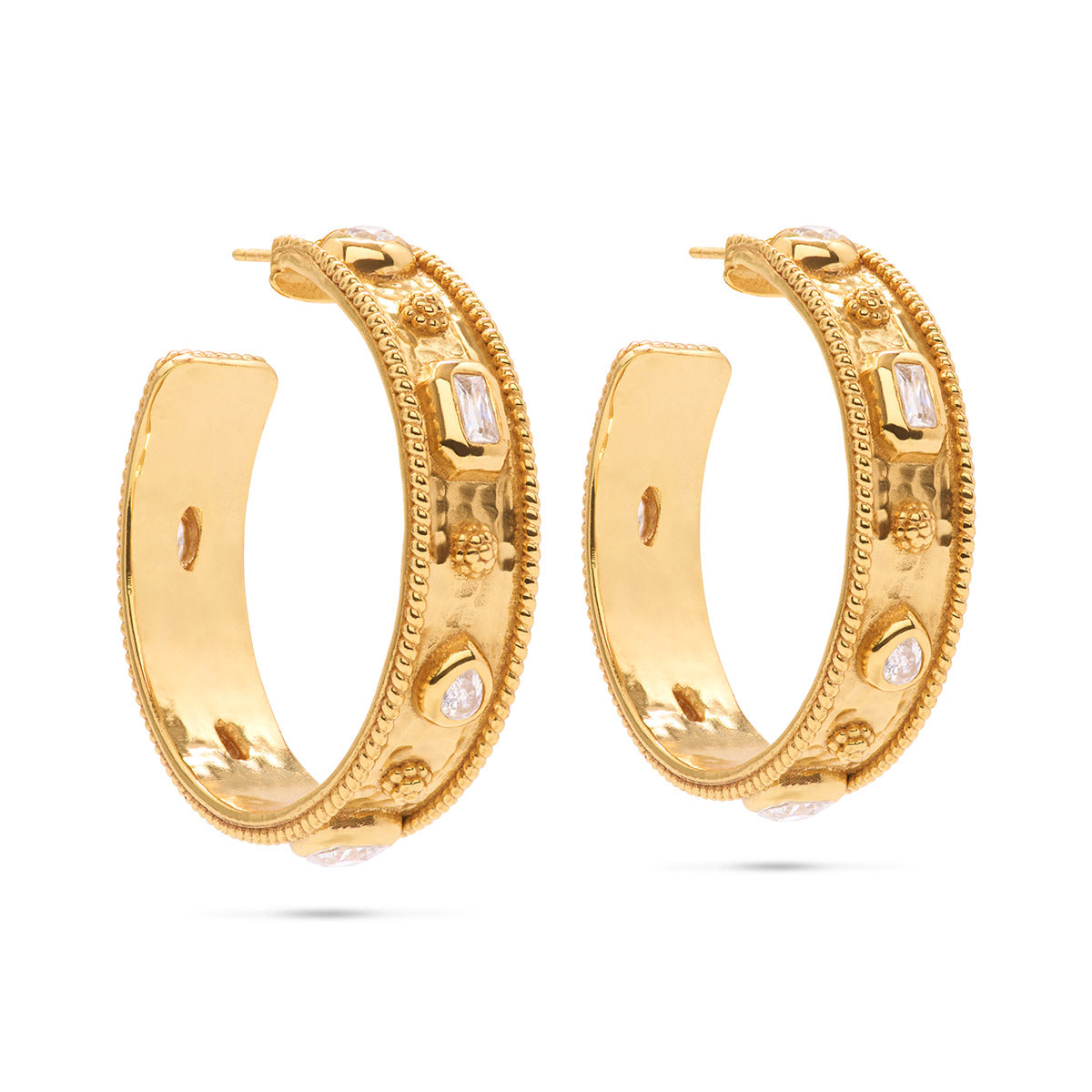 Capucine de Wulf Berry Hoop Earrings-Clear CZ