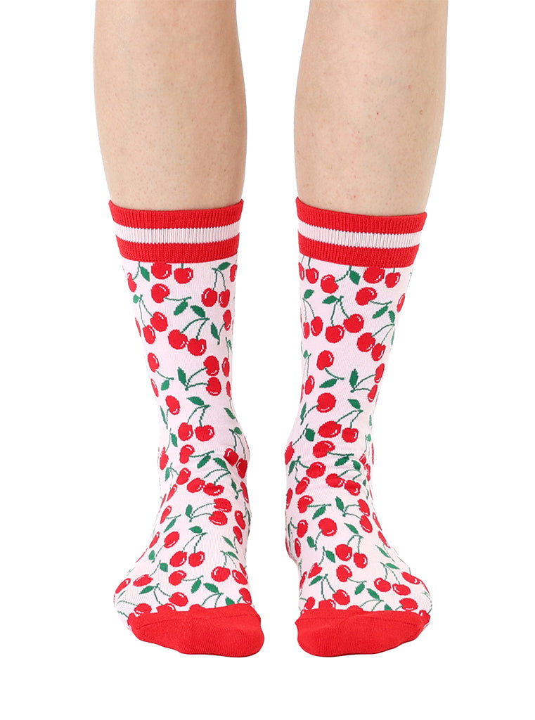 Living Royal Women's Bamboo Crew Socks - Cherry