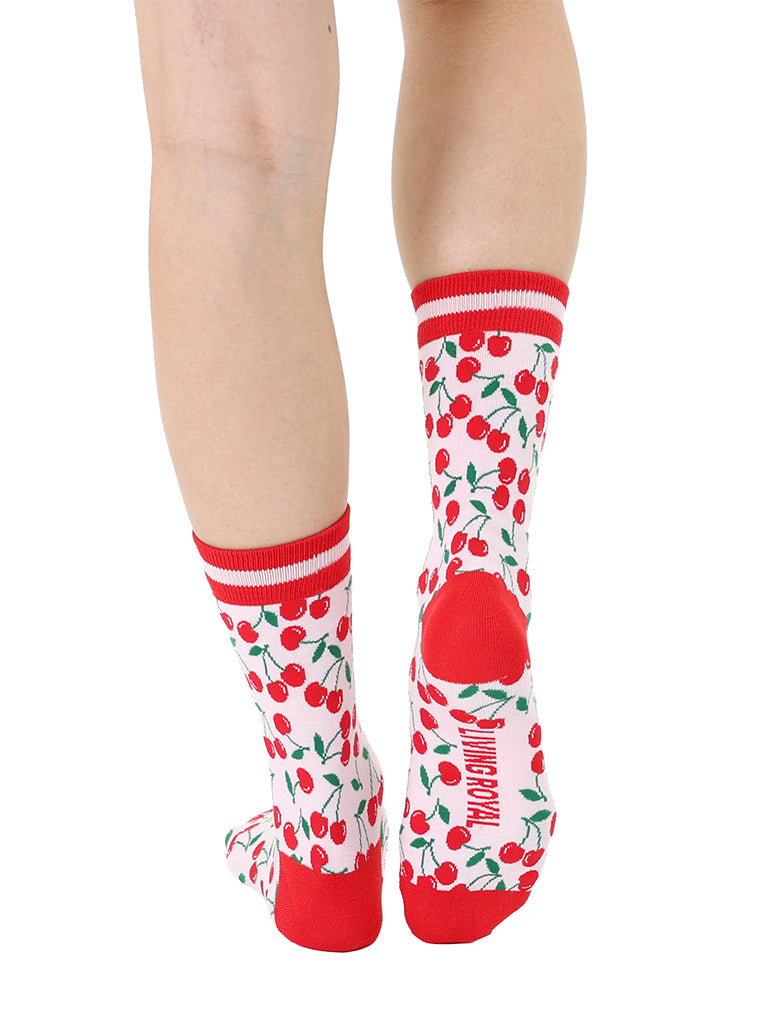 Living Royal Women's Bamboo Crew Socks - Cherry