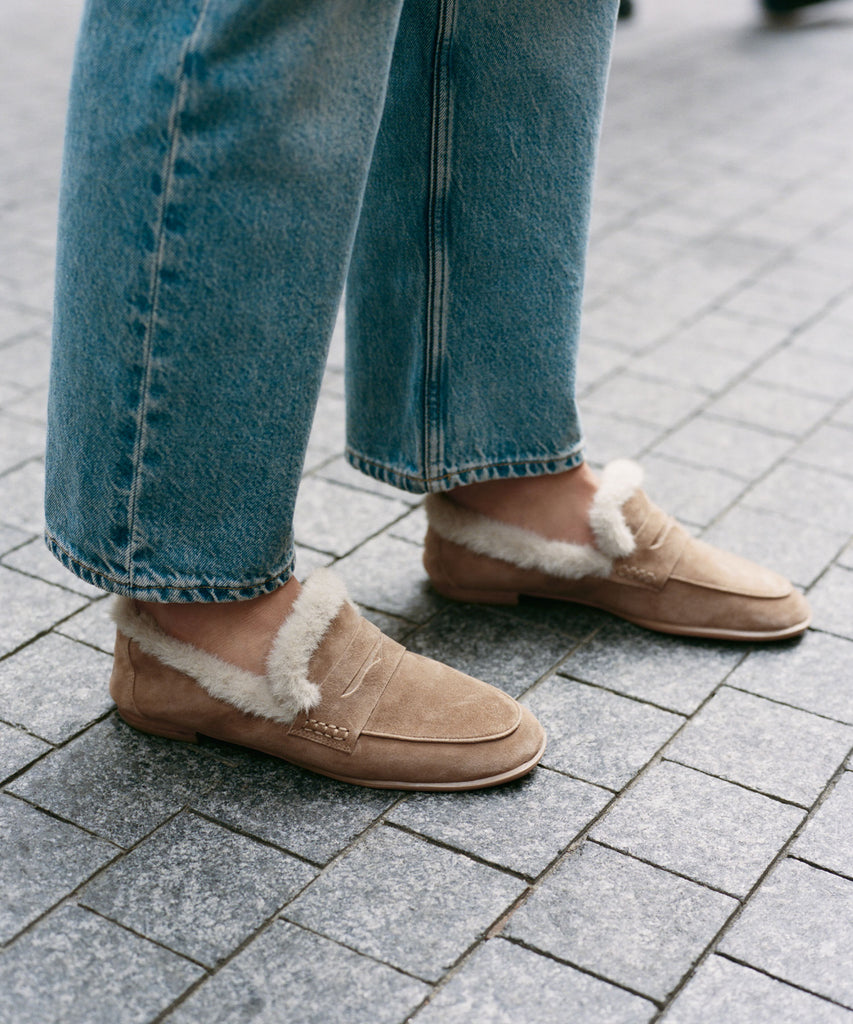 Dolce Vita "Cloey" Plush Loafer- Light Brown Suede