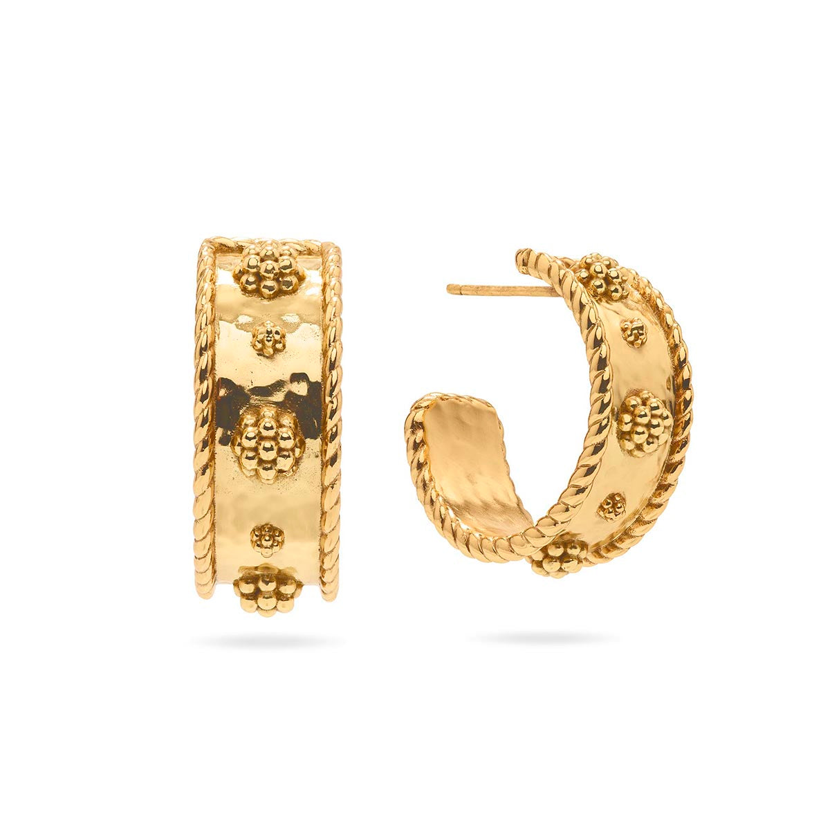 Capucine de Wulf “Berry” Classic Small Hoop Earrings-Hammered Gold