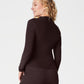 Spanx SPANX® SoftStretch Long Sleeve Mockneck Top- Truffle Brown Heather