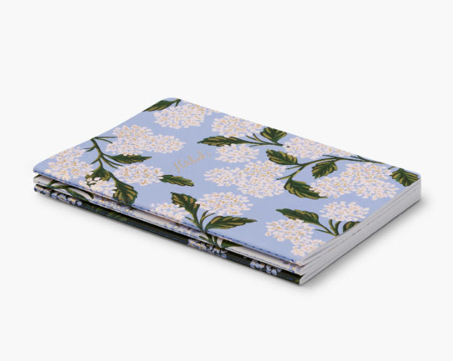 Rifle Paper Co. “Hydrangea” Stitched Notebook Set - Set of 3