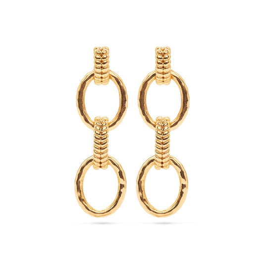 Capucine de Wulf “Cleopatra Regal” Double Link Earrings - Gold