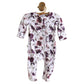 Caden Lane “Demi's Dusty Purple Floral” Ruffle Zipper Footie