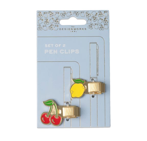 Designworks Ink Set of 2 Pen Clips - Lemon + Cherry
