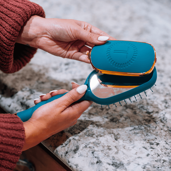 Teleties Full Sized Detangler Hair Brush for Medium Hair – Teal With It