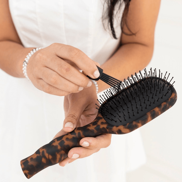 Teleties Full Sized Detangler Hair Brush for Medium Hair – Tortoise