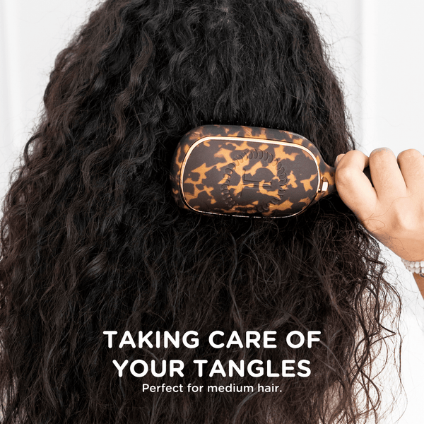 Teleties Full Sized Detangler Hair Brush for Medium Hair – Tortoise