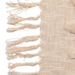 Creative Co-op Cotton Slub Throw with Tufted Flowers & Fringe-Natural & Tan Color