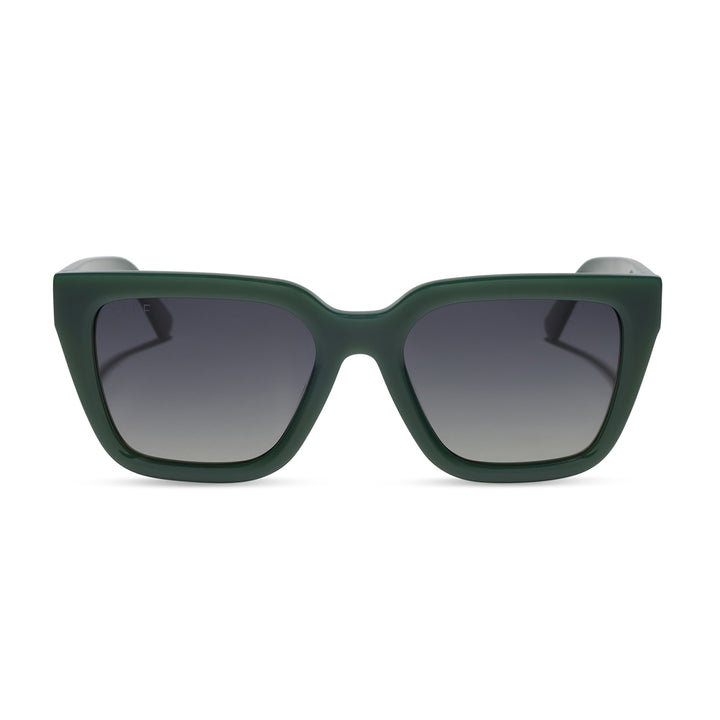 DIFF Eyewear “Amara” Fairway Green Grey Gradient Polarized Sunglasses