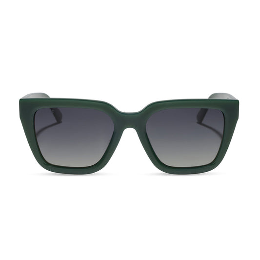 DIFF Eyewear “Amara” Fairway Green Grey Gradient Polarized Sunglasses