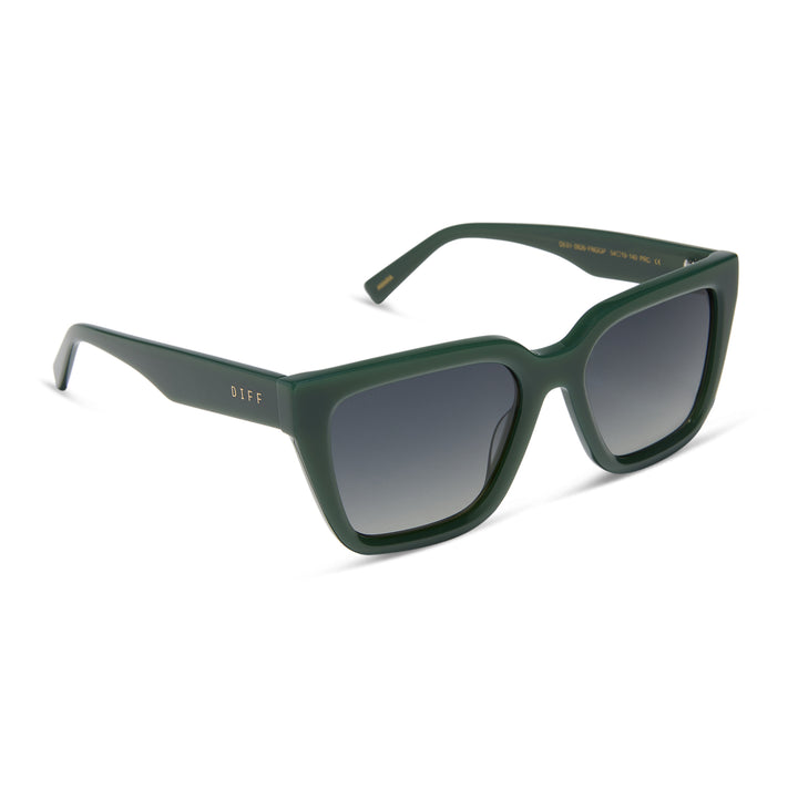 DIFF Eyewear “Amara” Fairway Green Grey Gradient Polarized Sunglasses