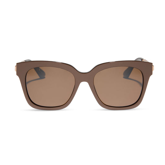 DIFF Eyewear "Bella" Moscow Mule Brown w/ Gold Flash Sunglasses