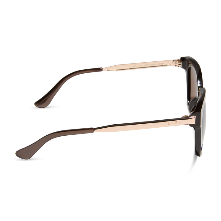DIFF Eyewear "Bella" Moscow Mule Brown w/ Gold Flash Sunglasses