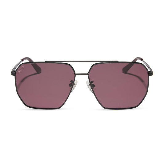 DIFF Eyewear “Berkely” Black Dark Cherry Sunglasses