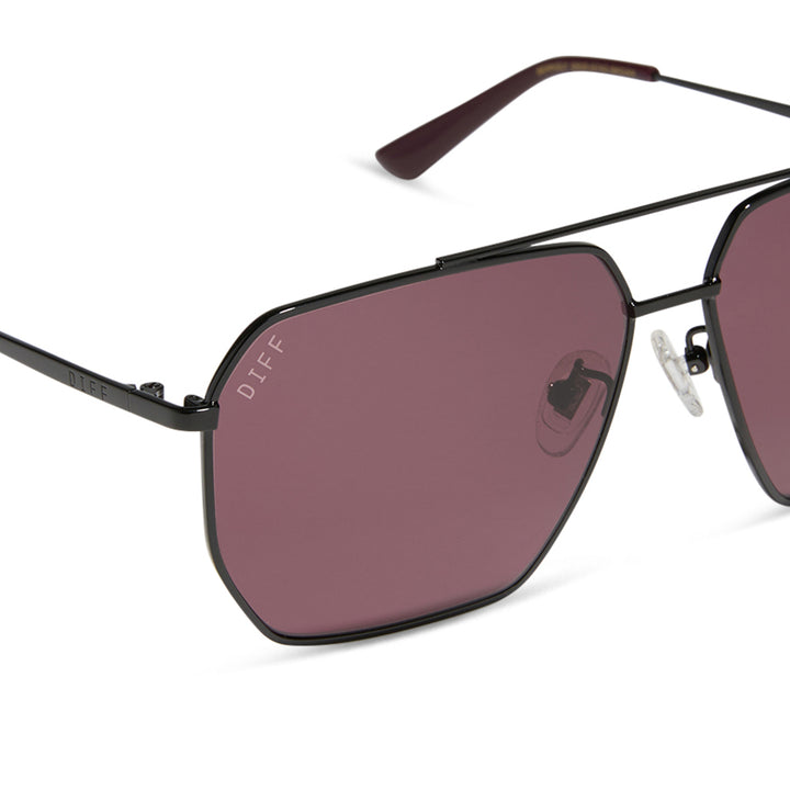DIFF Eyewear “Berkely” Black Dark Cherry Sunglasses