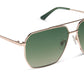 DIFF Eyewear “Berkeley” Champagne Gold Aloe Green Gradient Polarized Sunglasses