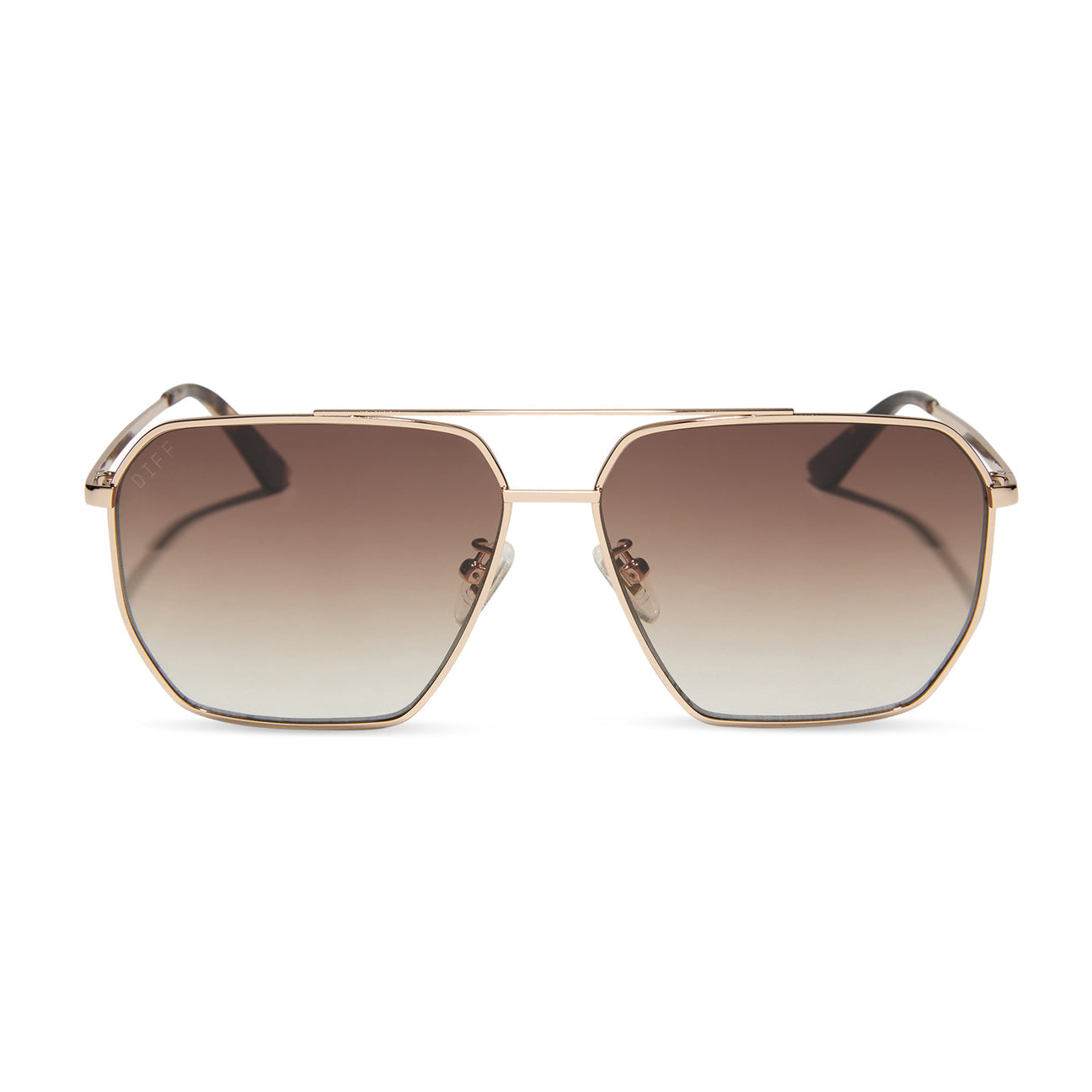 Diff Eyewear "Berkely" Gold + Brown Gradient Polarized Sunglasses