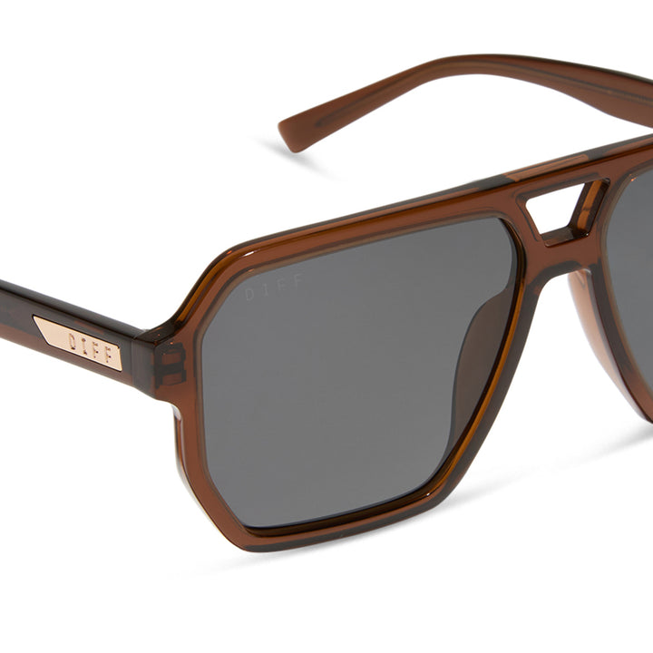 DIFF Eyewear "Cameron"  Whiskey + Grey Gradient Polarized Sunglasses