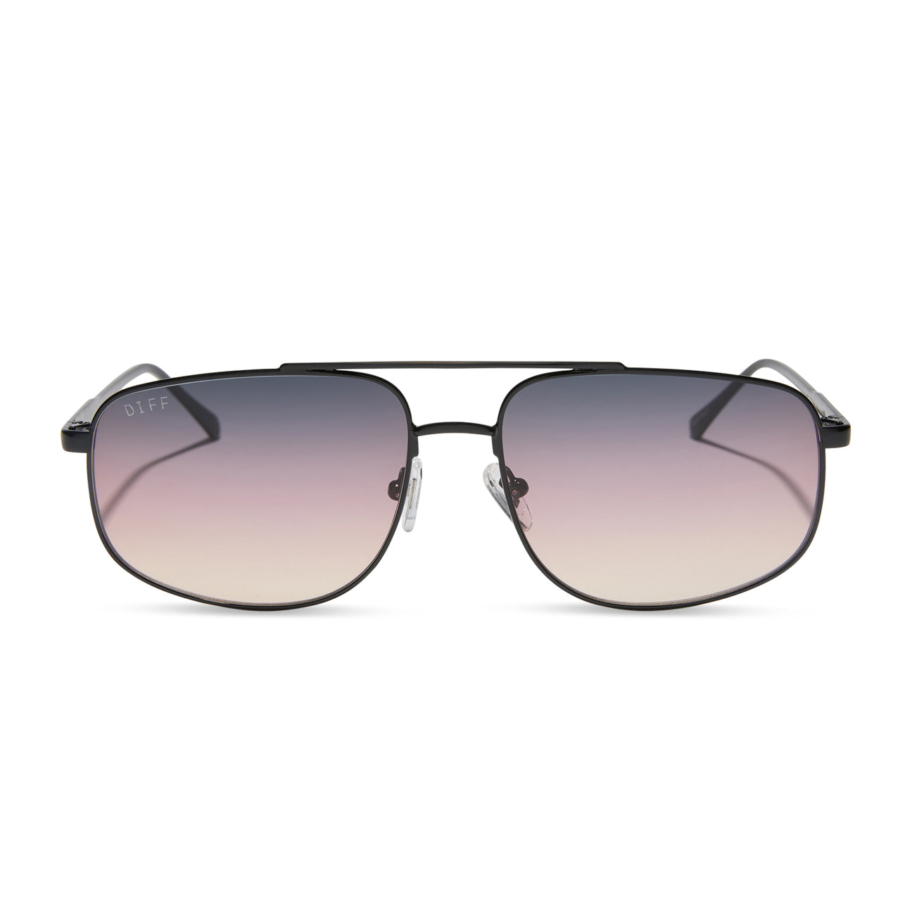 DIFF Eyewear “Charley” Shiny Black Twilight Gradient Sunglasses