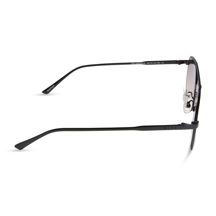 DIFF Eyewear “Charley” Shiny Black Twilight Gradient Sunglasses