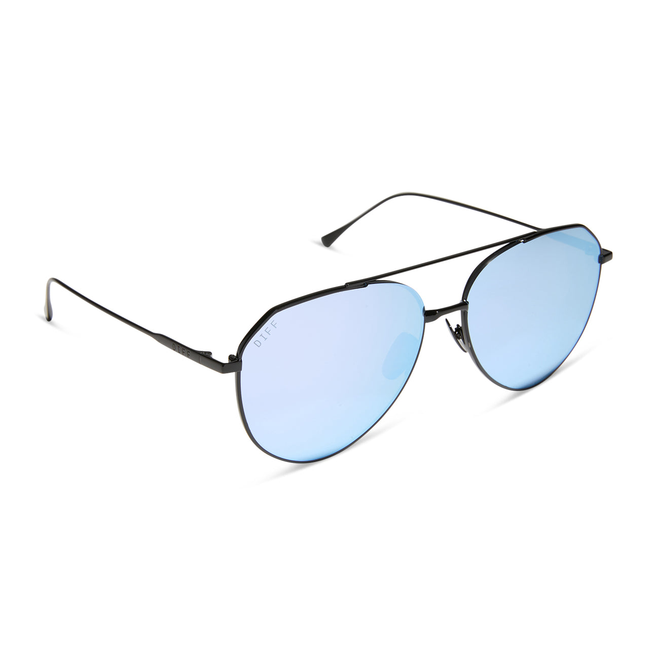 Diff Eyewear "Dash" Black + Lavender Mirror