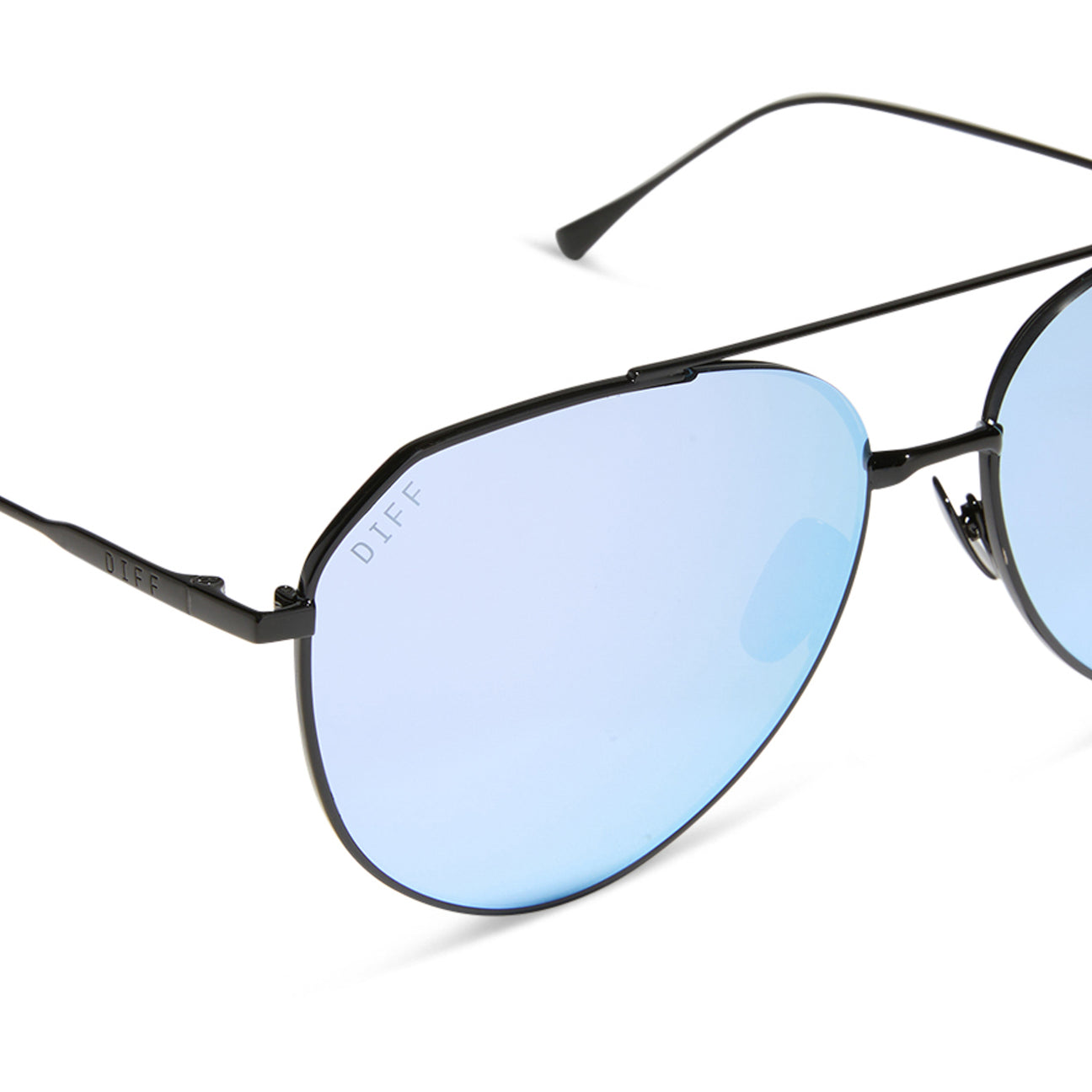 Diff Eyewear "Dash" Black + Lavender Mirror