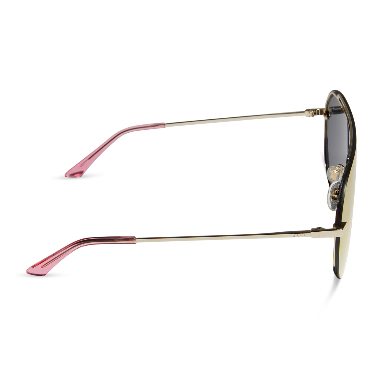 DIFF Eyewear “Imani” Gold & Pink Rush Mirror Lens Sunglasses