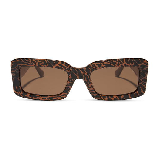 Diff Eyewear “Indy” Animal Brown Sunglasses