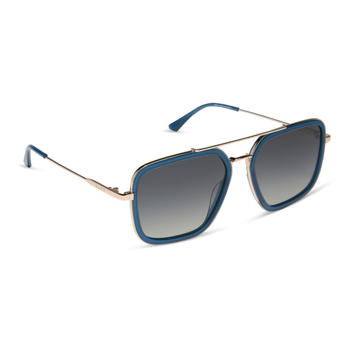 Diff Eyewear “Jordan”  Clubhouse Blue Gold Grey Gradient Polarized Sunglasses