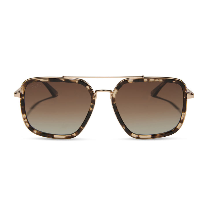 Diff Eyewear “Jordan”  Espresso Tortoise Brown Polarized Sunglasses