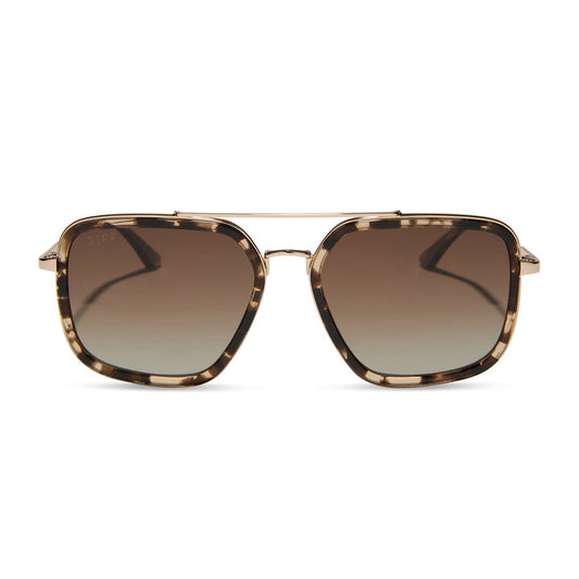 Diff Eyewear “Jordan”  Espresso Tortoise Brown Polarized Sunglasses