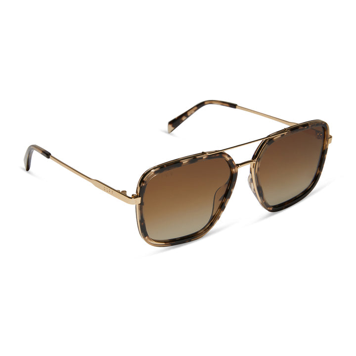Diff Eyewear “Jordan”  Espresso Tortoise Brown Polarized Sunglasses