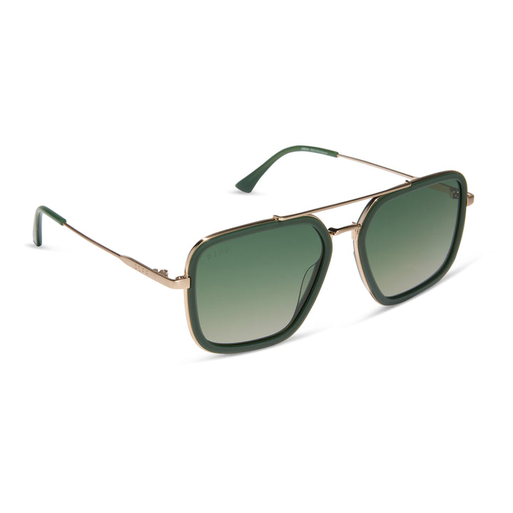 Diff Eyewear “Jordan” Fairway Green Gold Aloe Green Gradiant Sunglasses