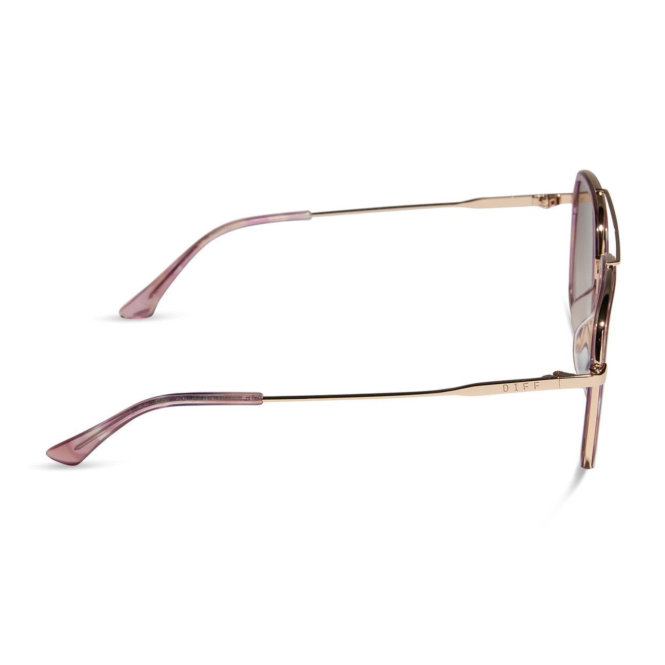 Diff Eyewear Jordan Gold Fleur Tort Temple Tips Brown Gradient