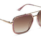 Diff Eyewear “Jordan” Gold Fleur Tort Temple Tips Brown Gradient