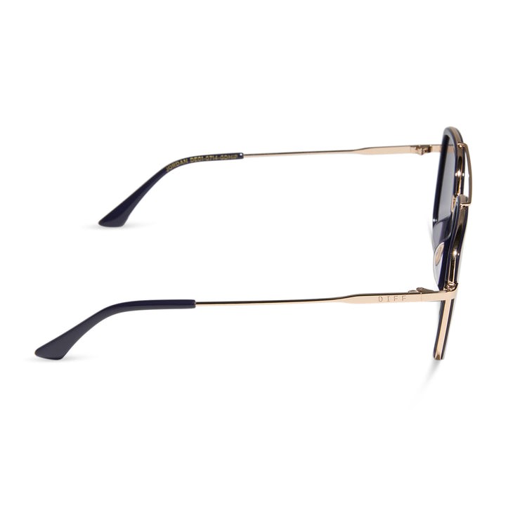 DIFF Eyewear “Jordan” Gold Royal Temple Tips Midnight Polarized Sunglasses