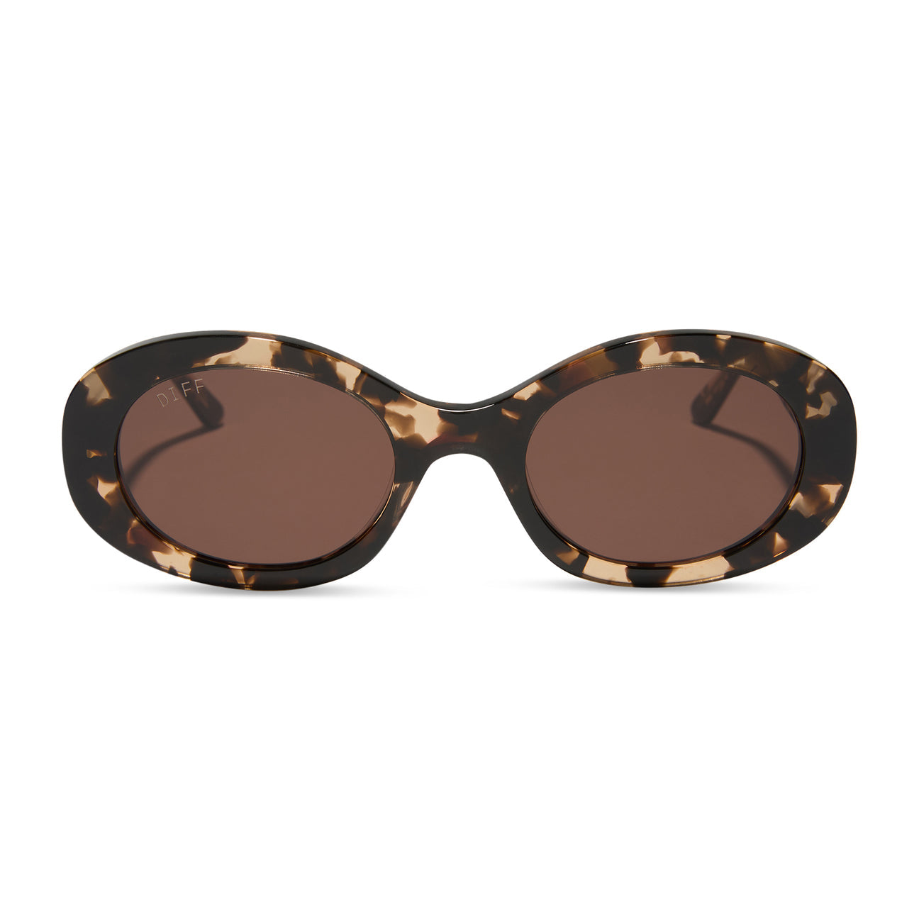 DIFF Eyewear "Lainey"  Espresso Tortoise Oval Sunglasses