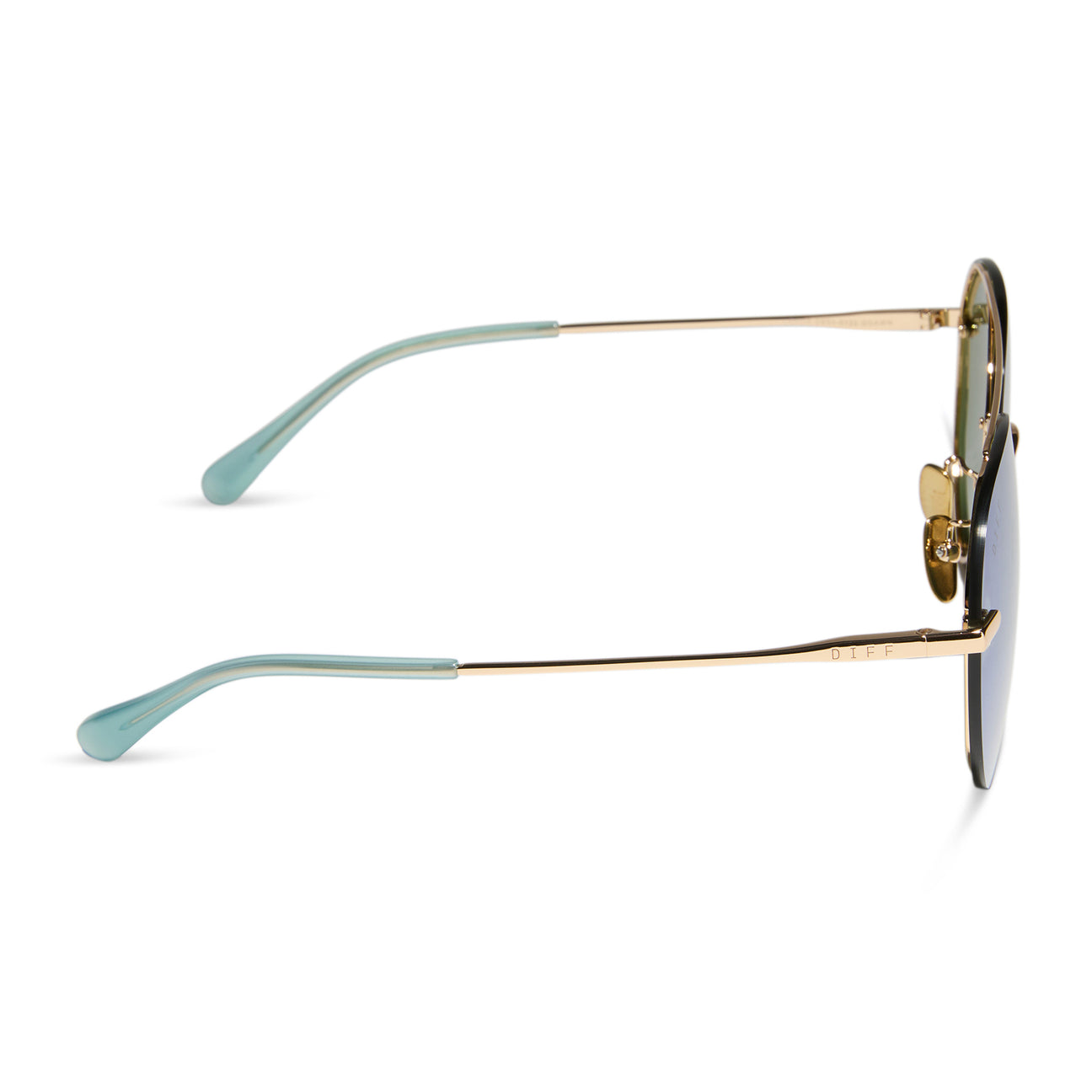 DIFF Eyewear “Lenox” - Gold Aquatic Awe Mirror Sunglasses